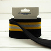 Folded ribbing BLACK / mustard-grey 140cm