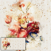 WATERCOLORS FLOWERS MS. 5 - panoramisches Paneel 80 cm