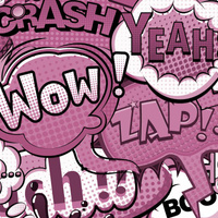 COMICS (rosa) - Baumwoll Webware