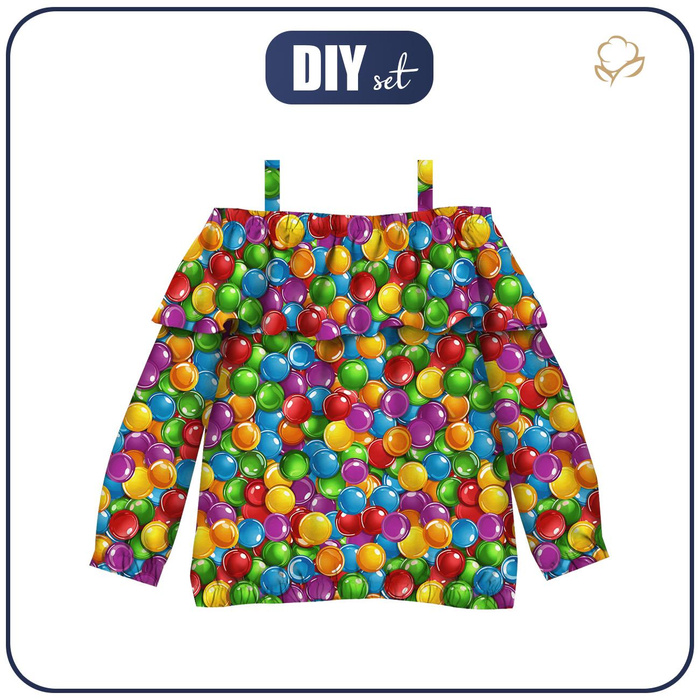 Bardot neckline blouse (VIKI) - SWEETS WZ.3 - sewing set - 122-128
