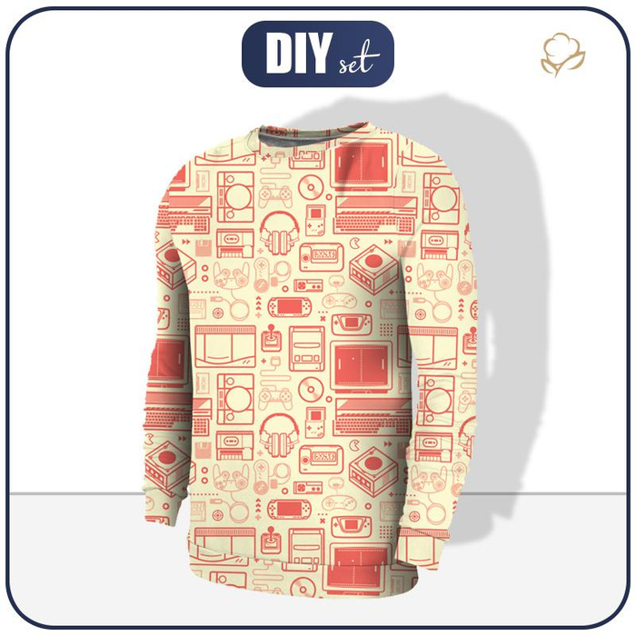 HERREN SWEATSHIRT - SPIELE (retro) / vanilla - Elastischer Wintersweat XXL