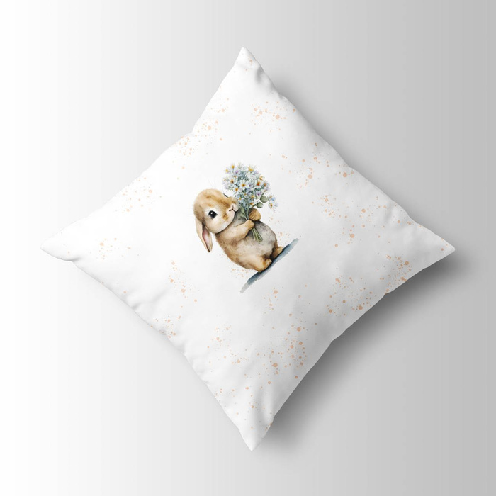 HÄSCHEN MIT EINEM BLUMENSTRAUSS - Paneel (60cm x 50cm) SINGLE JERSEY 