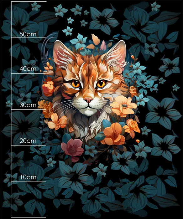 ANIMALS MANDALA wz.12 - panel (60cm x 50cm) teplákovina s elastanem ITY