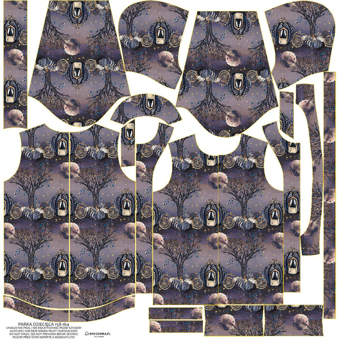 DĚTSKÁ BUNDA PARKA (ARIEL) - OČAROVANÁ PŘEPRAVA (ČAROVANÁ NOC) - softshell (110-116)