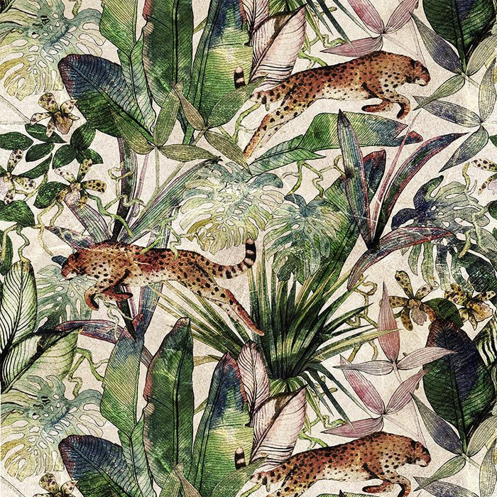 CHEETAH / leaves - Viscose jersey WE210