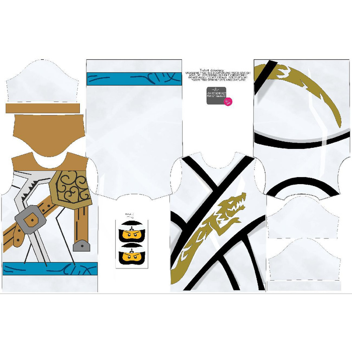 2-PACK - KID’S T-SHIRT - WHITE NINJA - sewing set (140/146)
