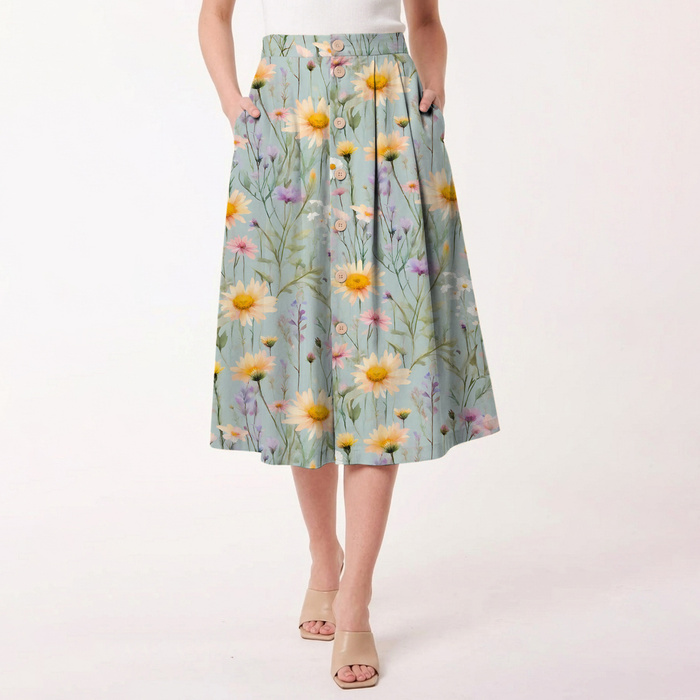FLOWERS MEADOW WZ. 6 - Cotton woven fabric