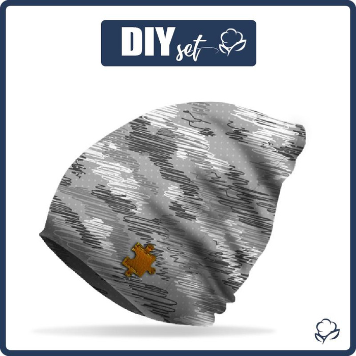 "Beanie" cap - CAMOUFLAGE - scribble / grey 54-56