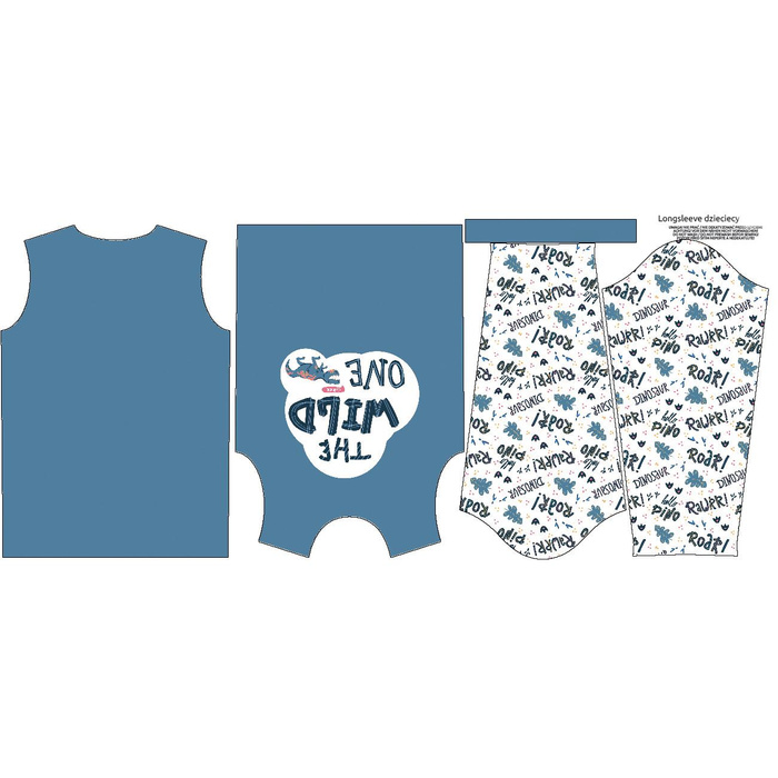 Longsleeve - DINO / THE WILD ONE - sewing set (122/128)