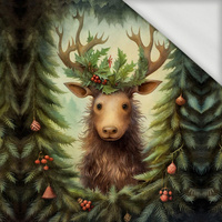 VINTAGE CHRISTMAS REINDEER VZ. 2 - panel (75cm x 80cm) teplákovina