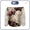 Bardot neckline blouse (SOFIA) - WATERCOLOR FLOWERS PAT. 4 - sewing set XS
