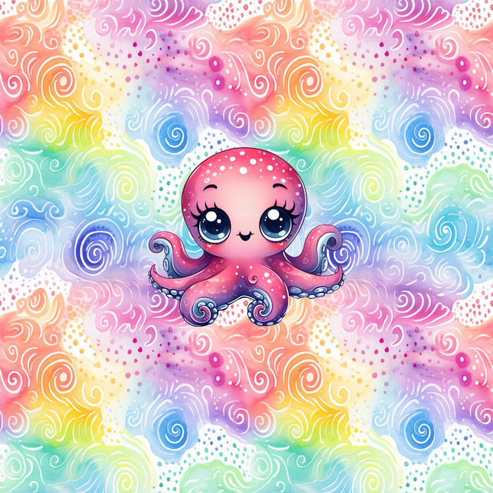 OCTOPUS (SEA ANIMALS PAT. 3) - PANEL (60cm x 50cm) SINGLE JERSEY