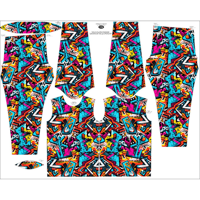 THERMO KOMPLET CHŁOPIĘCY (LUCAS) - KOLOROWE GRAFFITI - zestaw do uszycia 104