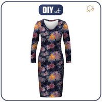 PENCIL DRESS (ALISA) - FLORAL AUTUMN PAT. 4 - sewing set S