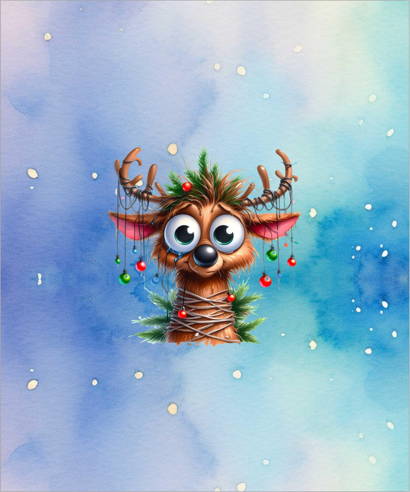 Christmas animal wz. 6 - panel (60cm x 50cm) Upholstery velour