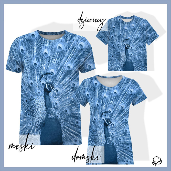 KINDER T-SHIRT- PFAU (CLASSIC BLUE)- Single Jersey (128-134)