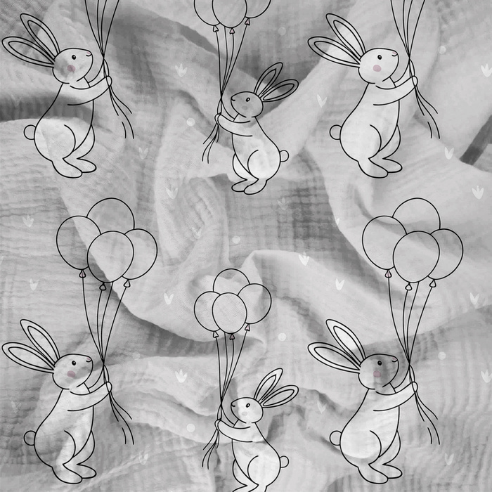 HAPPY BUNNY WZ. 7 - Baumwoll Musselin
