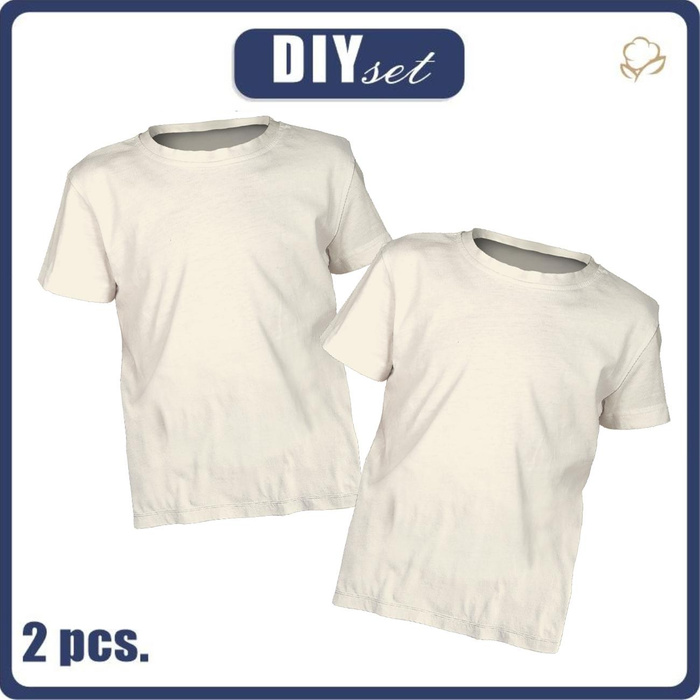2-PACK - BASIC KINDER T-SHIRT - VANILLA - Nähset (140/146)
