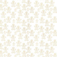 GOLDEN GINGERBREAD MEN (WHITE CHRISTMAS) - looped knit fabric