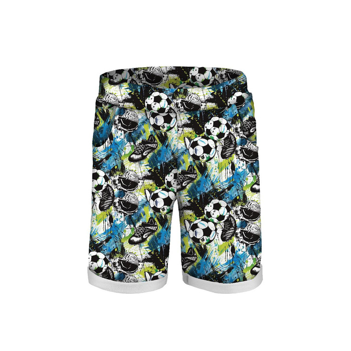 KID`S SHORTS (RIO) - FOOTBALL - looped knit fabric (134/140)
