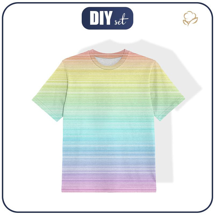 KID’S T-SHIRT- RAINBOW STRIPES pat. 2 - single jersey (116/122)