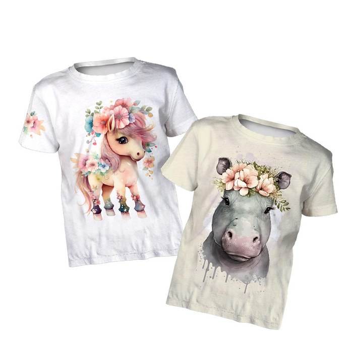 2-PACK - T-SHIRT DZIECIĘCY - BABY ANIMALS WZ. 1 - ZESTAW DO USZYCIA (104/110)