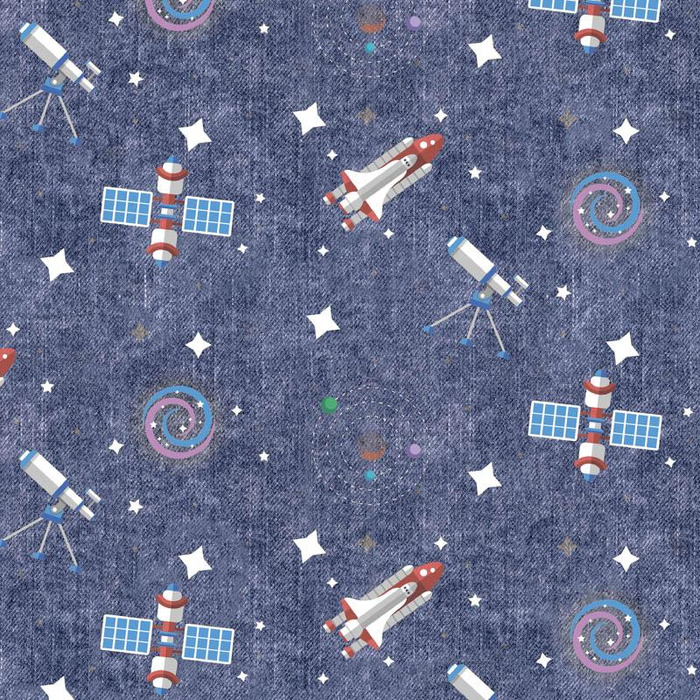 KOSMISCHE MIX m. 3 (WELTRAUMEXPEDITION) / ACID WASH DUNKELBLAU - Softshell 