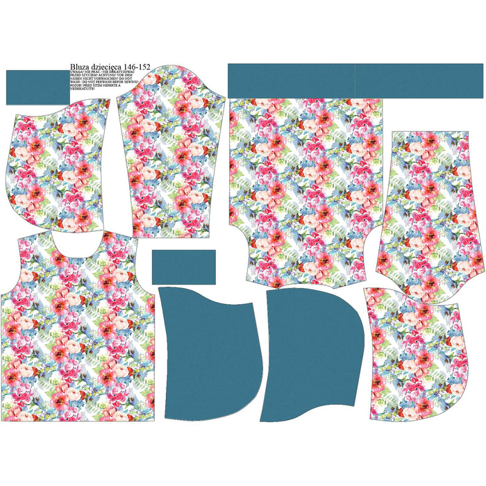 KINDER HOODIE (ALEX) - WILDROSE M.3 (AUF DER WIESE) - Sommersweat (122/128)