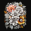 BOUQUET OF FLOWERS WZ.7 - panel (60cm x 50cm)- single jersey z elastanem ITY