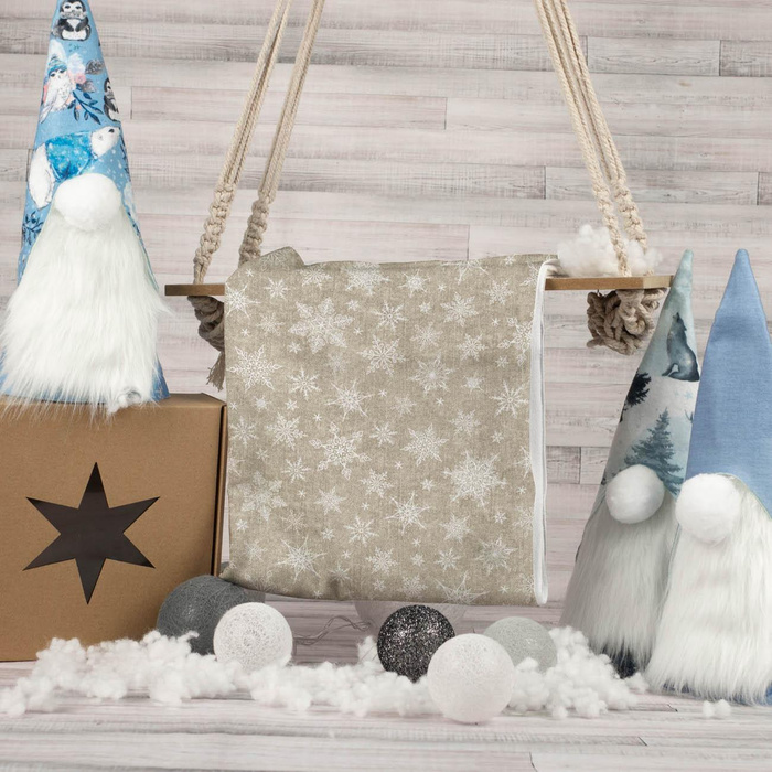 ŚNIEŻYNKI WZ.2 / ACID WASH BEŻOWY - dresówka pętelkowa