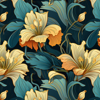 AUTUMN FLOWERS WZ.12- Slub Weave