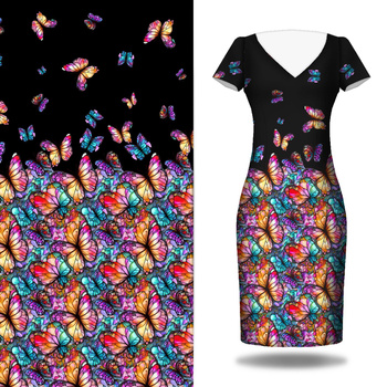 BUTTERFLIES / STAINED GLASS - dress panel