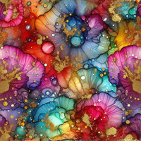 alcohol ink wz.17 RAINBOW - dresówka pętelkowa