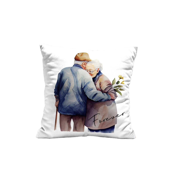 POLŠTÁŘ 45x45 - STARÉ RODIČE 2 - Potahový velur - Sada šití