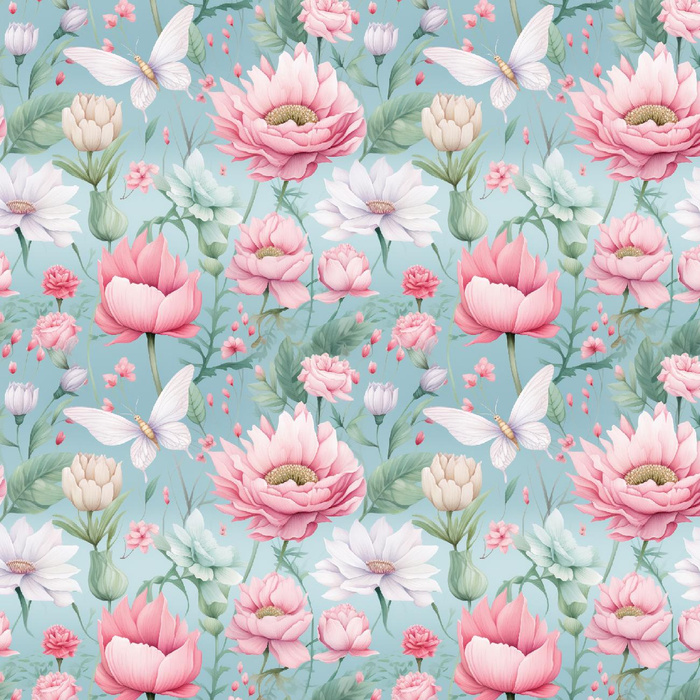 FAIRY WORLD wz.11 (FLOWERS) - Tkanina na obrusy