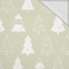 100cm GLAZED CHRISTMAS TREES (CHRISTMAS GINGERBREAD) / PISTACHIO - looped knit fabric