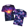 2-PACK - KID’S T-SHIRT - NEON GALAXY - sewing set (128/134)