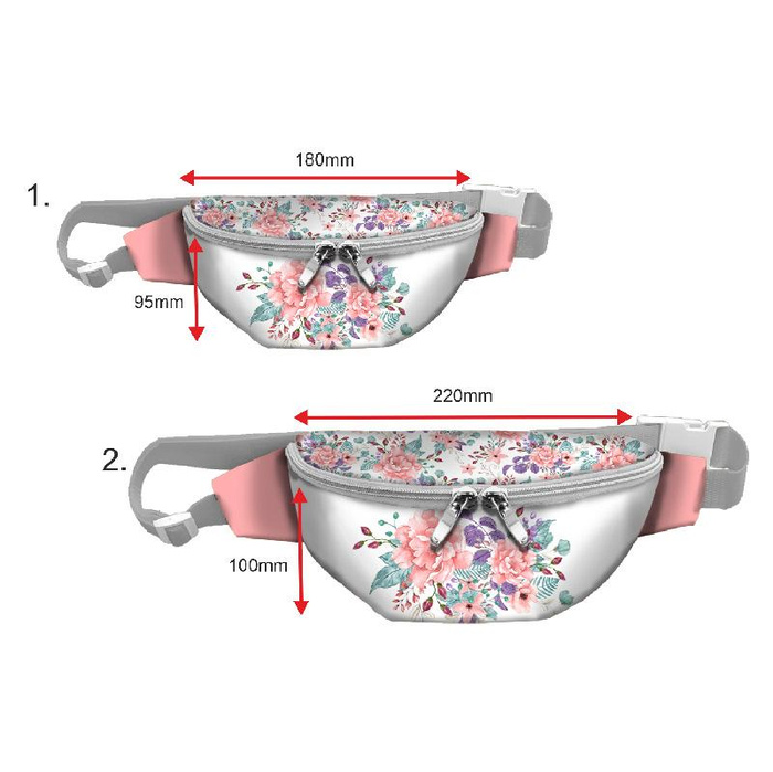 HIP BAG - WILD ROSE FLOWERS PAT. 1 (BLOOMING MEADOW) / Choice of sizes