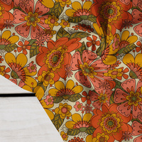 FLOWERS PAPAYA ORANGE WZ. 7 - Krep