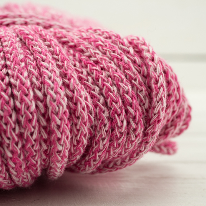 Sznurek bawełniany okrągły 5mm - melanż fuksja