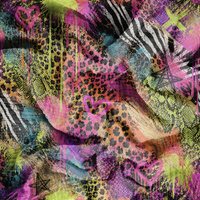 NEON JUNGLE WZ. 1 - Baumwoll Musselin