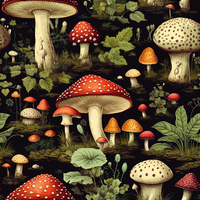 BOTANICAL FOREST wz.5 - dzianina drapana z elastanem ITY