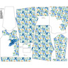 CHILDREN'S PAJAMAS " MIKI" - KINGFISHERS AND LILACS (KINGFISHERS IN THE MEADOW) - Elastic cotton knit fabric (110/116)