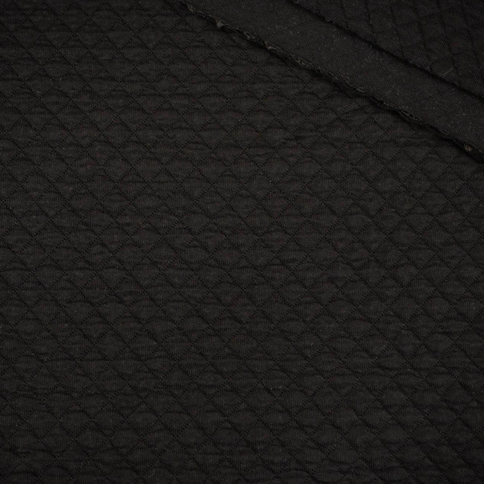 BLACK - quilted knitted fabric