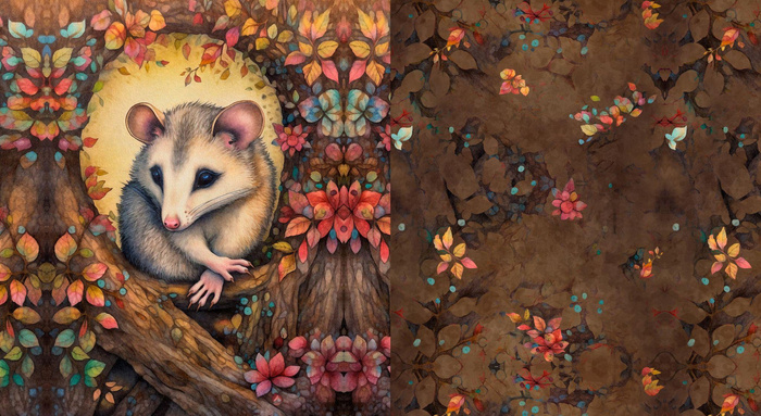 BOHO LEAVES M. 1 - Wasserabweisende Webware