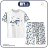 CHILDREN'S PAJAMAS "ADA" - BLUE WHALES (THE WORLD OF THE OCEAN) - sewing set (110/116)