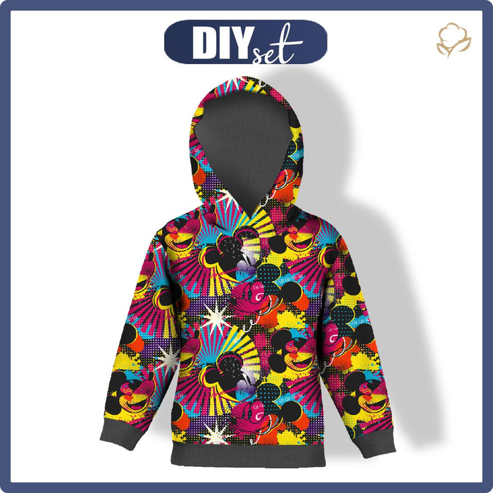 KID'S HOODIE (ALEX) - MOUSE WZ.12 - looped knit fabric (110/116)