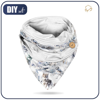 BUTTON SCARF - pastel animals wz.1 - sewing set
