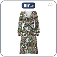 WRAP MIDI DRESS (BIANCA) - PAISLEY pat. 4 - sewing set  M