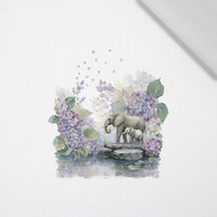 ELEPHANT FAMILY - Paneel (75cm x 80cm)  Baumwoll Webware